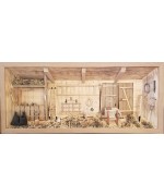 NEW - German Wooden 3D Picture Box Barn Natural Finish